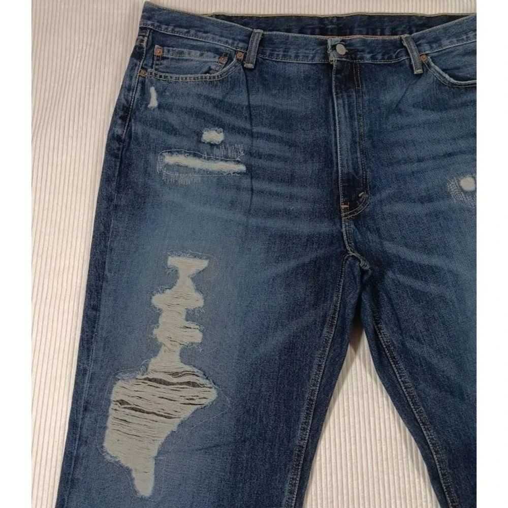Levis 541 Jeans Mens 42x31 Blue Medium Wash‎ Distressed Athletic Fit Denim Pants